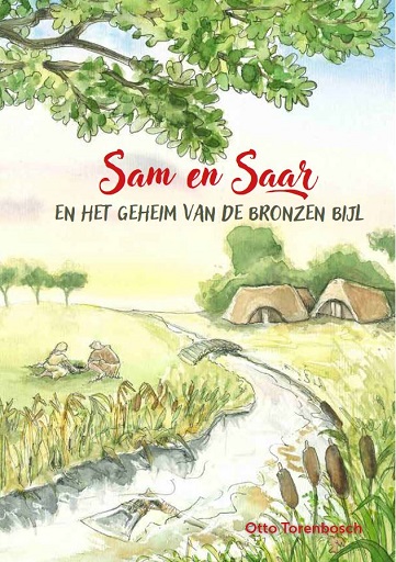 Schetsmatige illustratie van een landschap uit de bronstijd en huidige tijd